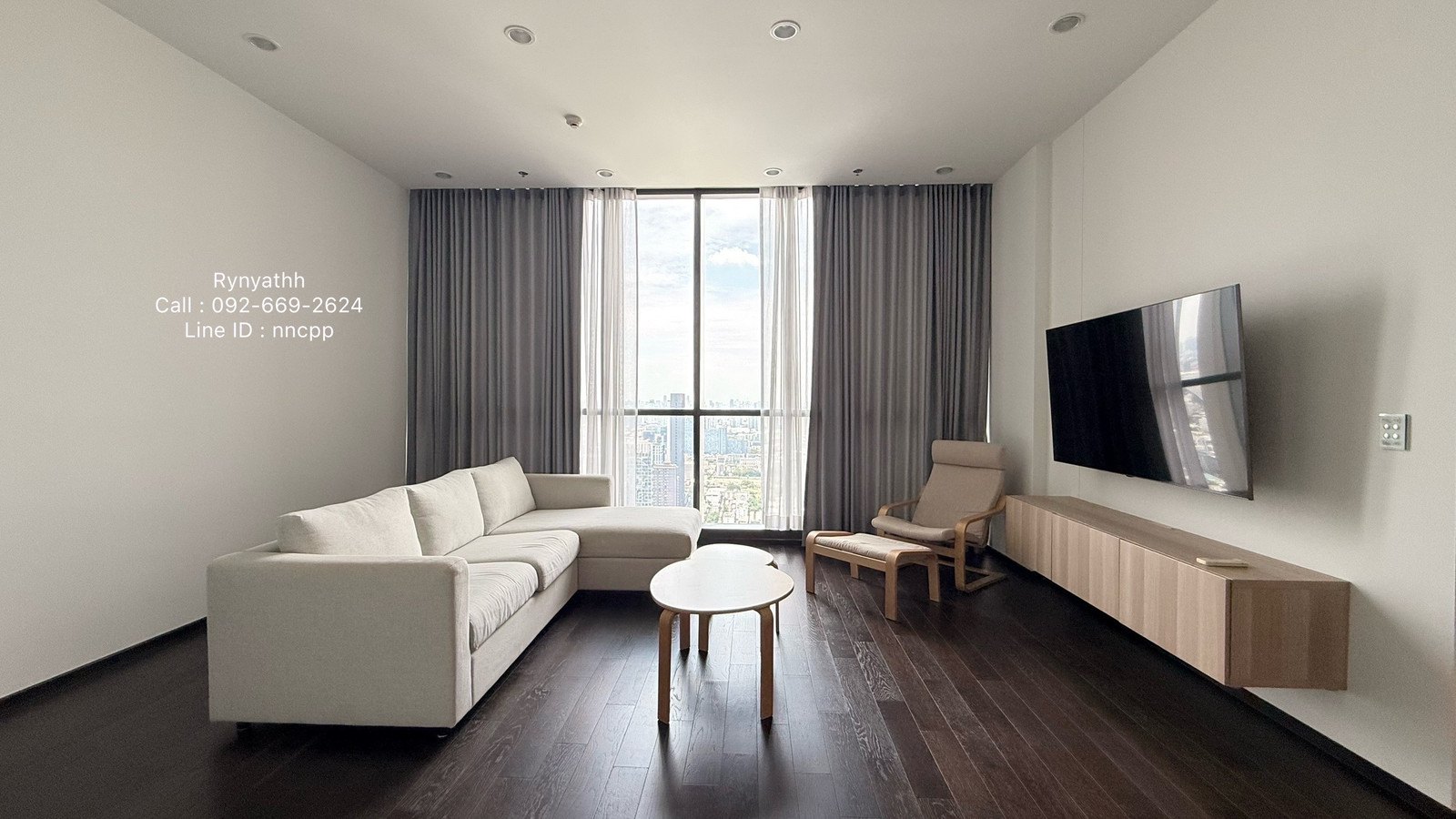 ‼️Urgent rent Penthouse 3 bedrooms + 1 maid | 202 sq m. Floor 40+ Condo Whizdom Essence call 092-669-2624