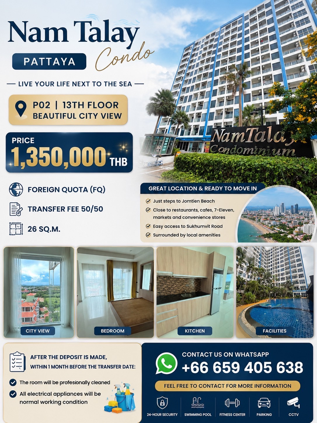 🌊✨ Nam Talay Condo Pattaya ✨ Urgent sale