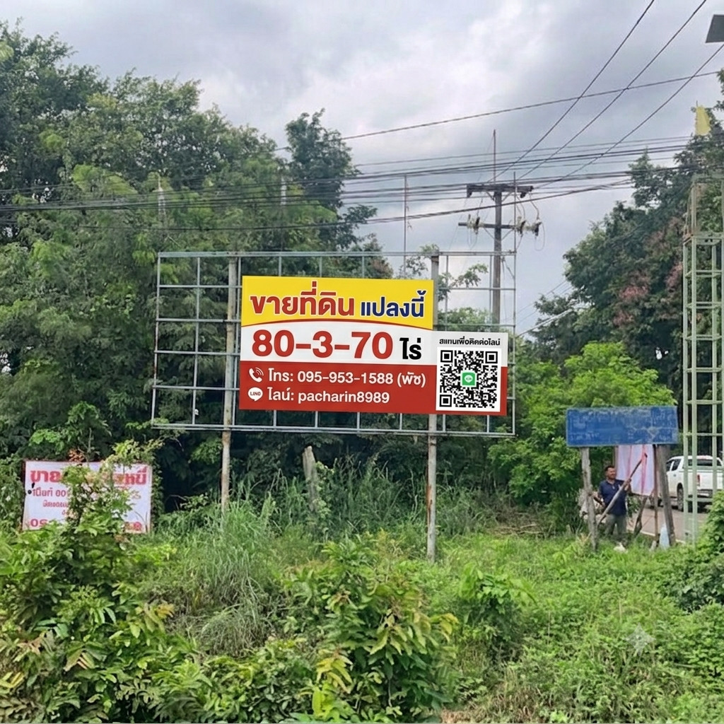 Land for sale next to Suwannason Road (Highway 33), Kabin Buri, 80 rai 3 ngan 70 sq m, high potential location. Suitable for factories, warehouses, distribution centers. Near Sahapat Group, selling price: 140,000,000 baht – รูปที่ 3