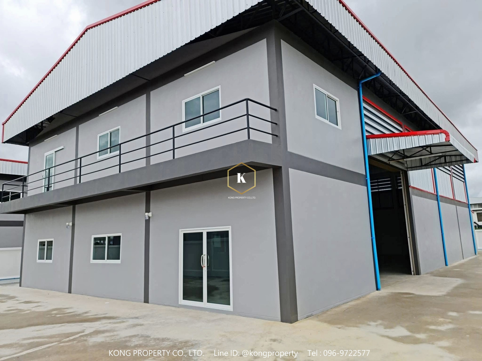 Warehouse for rent, Rama 2, Tha Chin, Samut Sakhon, 500 sq m, 2-story office.