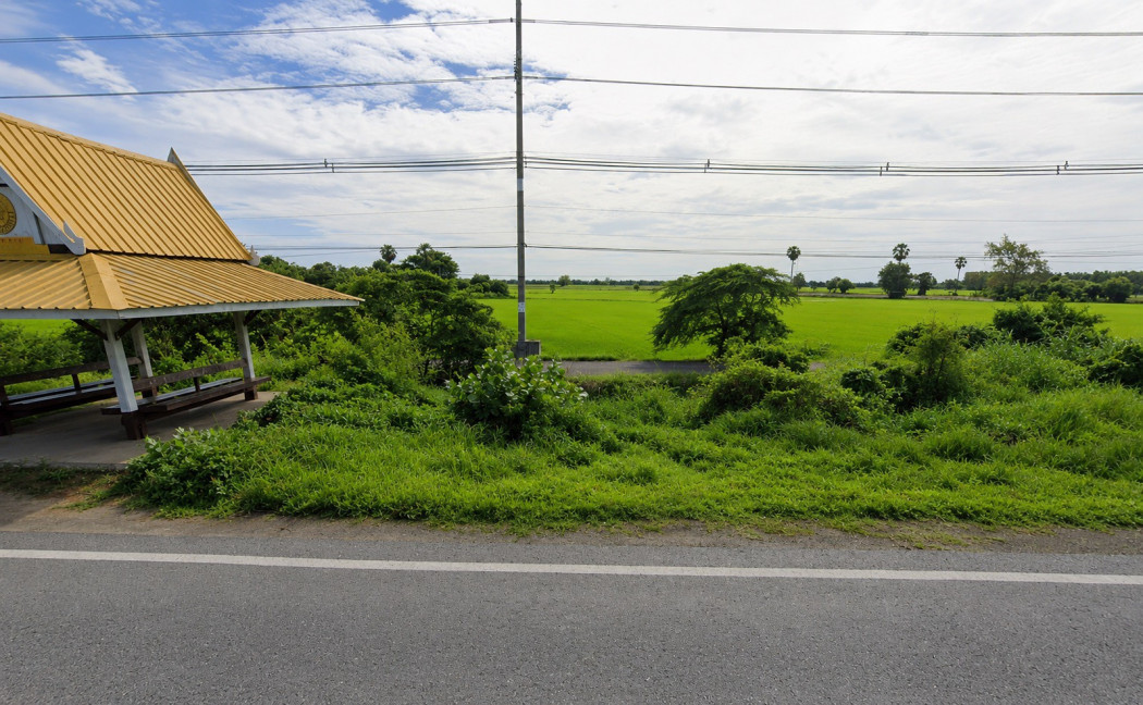 ขาย ที่ดิน แปลงใหญ่ ผังเมืองสีเขียว ติดถนนหมายเลข 32  5 ไร่ อ.อินทร์บุรี จ.สิงห์บุรี ฝั่งขาเข้ากรุงเทพฯ  หน้ากว้างถึง 101 เมตร – รูปที่ 3