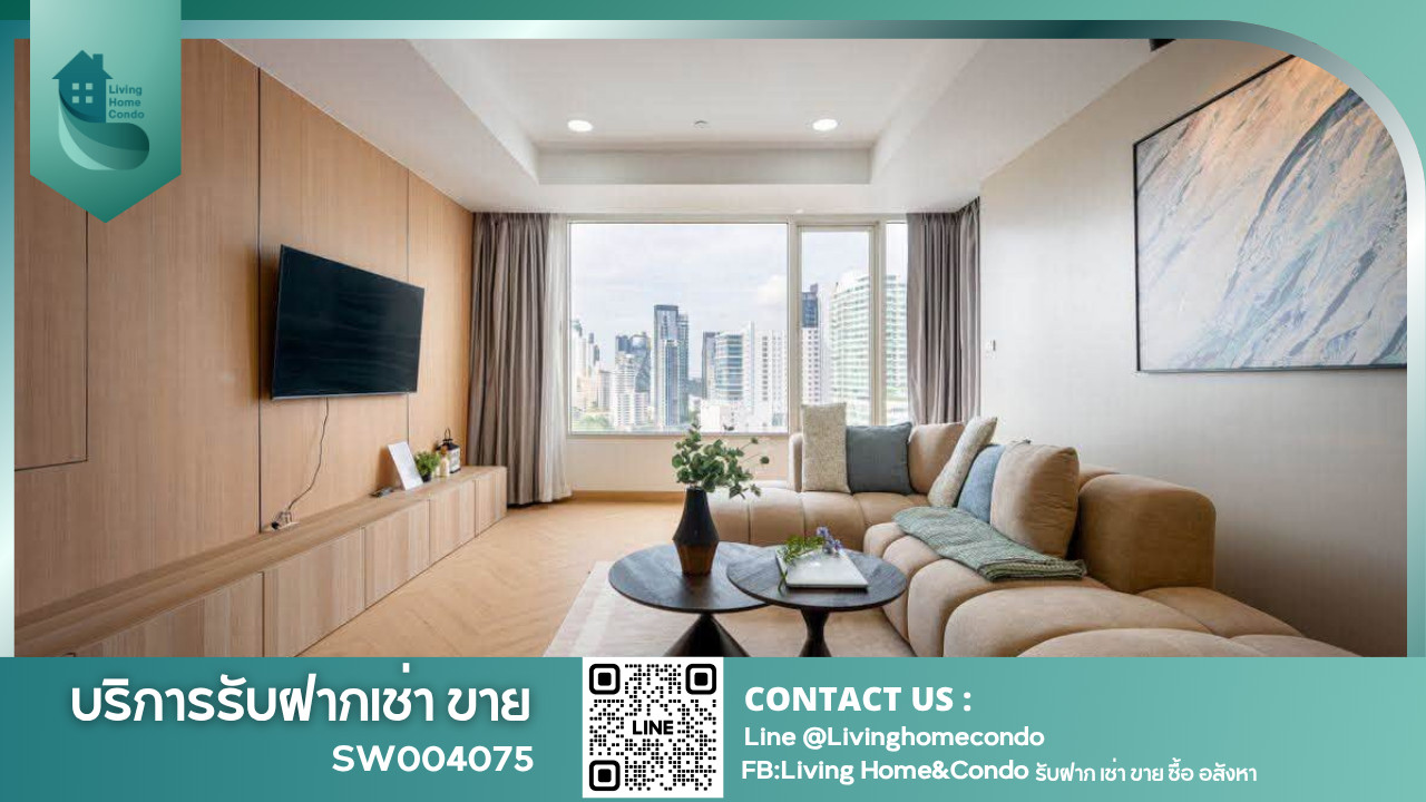Condo for sale Hampton Thonglor 10 2BED, newly renovated, in the heart of Thonglor, high floor, open city view, ready to move in, Pet-Friendly 🐾, near BTS Thonglor -SW004075