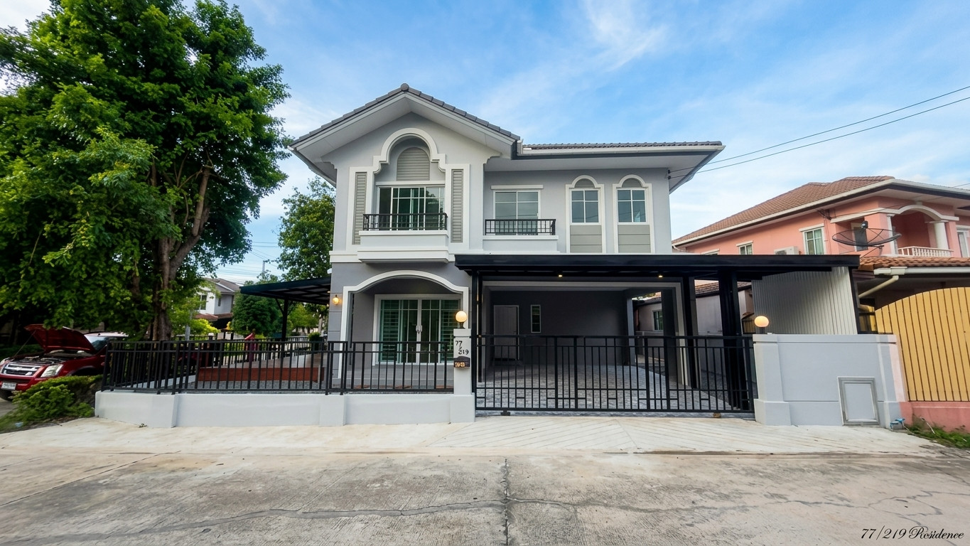 🏡 ✨ 2-story detached house, large house, corner plot, 56.3 sq m., completely renovated. Passorn Village 19 Chatuchot Road! 🌟 3 bedrooms, 3 bathrooms, 1 work, separate kitchen, addition of a parking roof + terrace next to the house, 100% bank loan, free do 🏡 ✨ 2-story detached house, large house, corner plot, 56.3 sq m., completely renovated. Passorn Village 19 Chatuchot Road! 🌟 3 bedrooms, 3 bathrooms, 1 work, separate kitchen, addition of a parking roof + terrace next to the house, 100% bank loan, free do