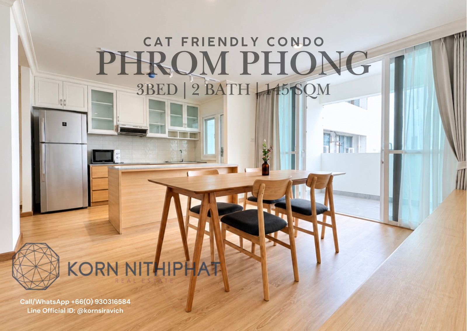 For Rent Cat Friendly Condo in Phrom Phong - Bangkok Thailand | 1.4 k.m. to BTS | Near EmQuartier and Thonglor - Ekkamai District