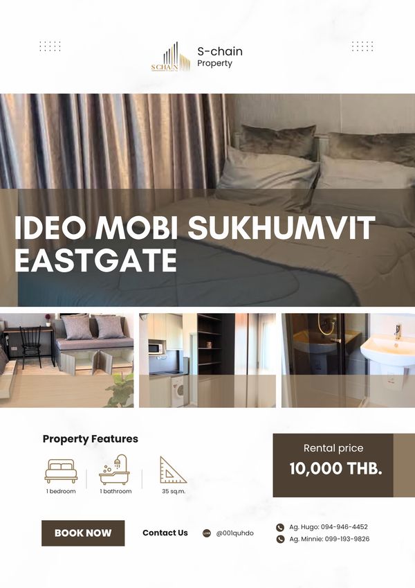🌼💫 ใกล้ BTS Bang Na เพียงประมาณ 150 ม. ห้องกว้าง 💛 Ideo Mobi Sukhumvit Eastgate ✨ NO-030