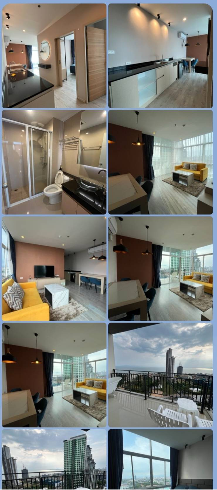 🔥 Condo for rent AD Grand Jomtien 🔥 📍 Size 55 square meters | 2 bedrooms | 1 bathroom | Corner room, largest size of the project.