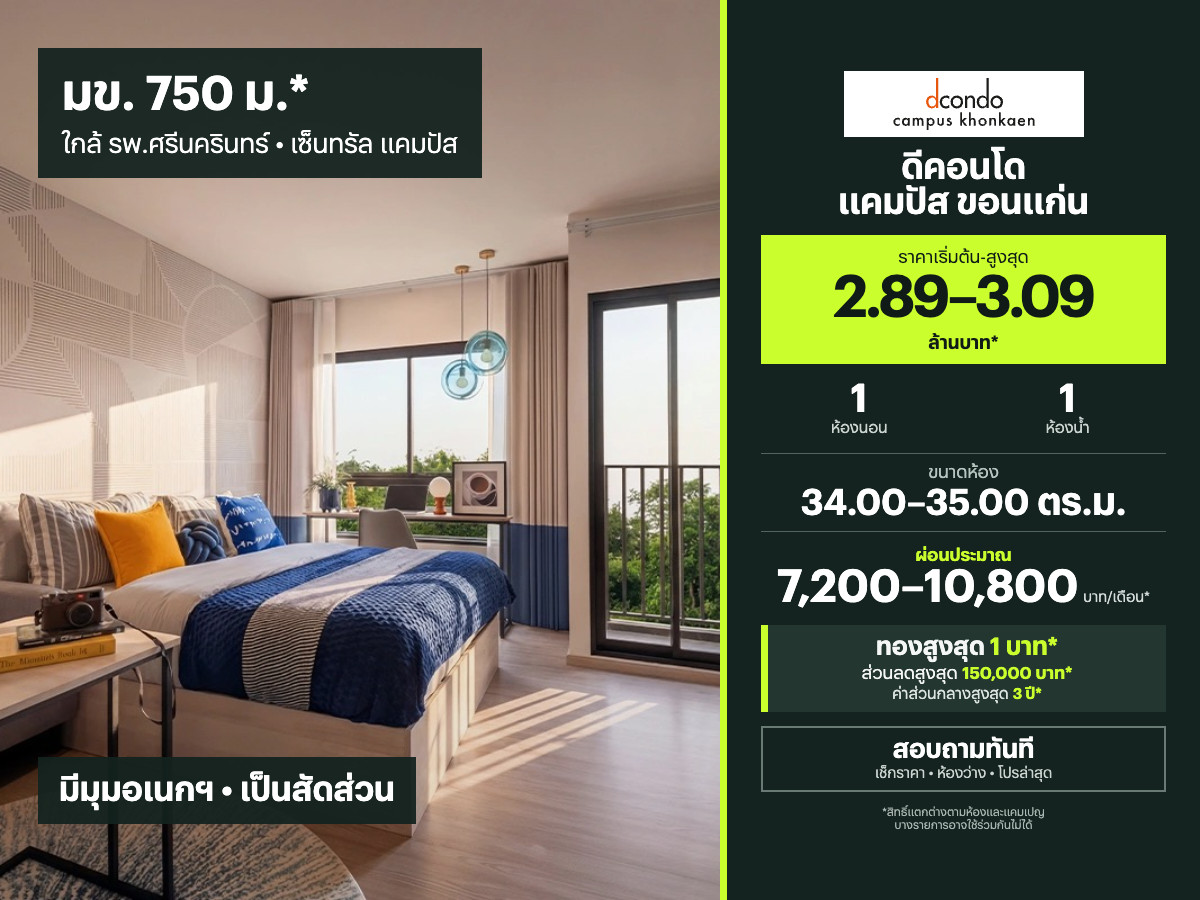 Dcondo Campus Khon Kaen for sale | 34.00–35.00 sq.m. Dcondo Campus Khon Kaen for sale | 34.00–35.00 sq.m.