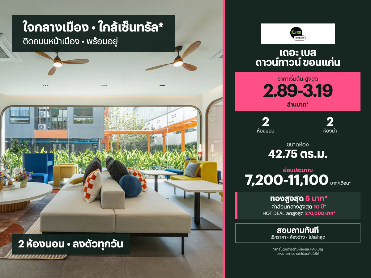 THE BASE Downtown Khonkaen for sale | 42.75 sq.m. THE BASE Downtown Khonkaen for sale | 42.75 sq.m.