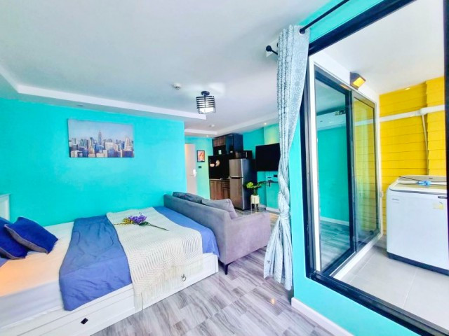 Pratumnak Pattaya condo for rent YinYom Beach 995m. Estanan Condo studio 1 bed 1 bath 7th floor 30 sq.m. usable area near Dongtan Beach 1.4