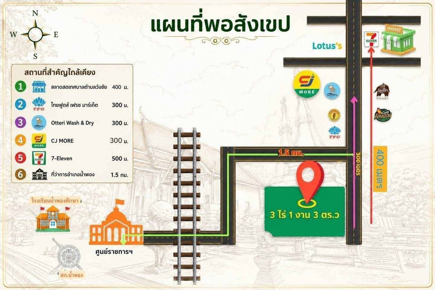 ขายถูกมาก!! ที่ดิน 3-1-03 ไร่ หน้ากว้าง ติดถนน ทำเลทอง อ.น้ำพอง จ.ขอนแก่น ใกล้ตลาดเทศบาล ซีเจ MR.DIYฯ – รูปที่ 4