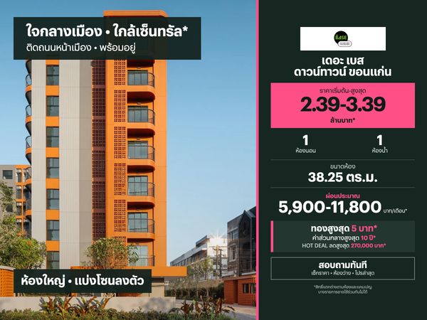 THE BASE Downtown Khonkaen for sale | 38.25 sq.m.