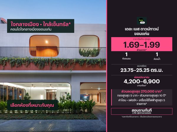THE BASE Downtown Khonkaen for sale | 23.75-25.25 sq.m.