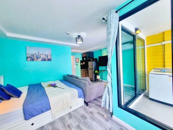 Pratumnak Pattaya condo for rent YinYom Beach 995m. Estanan Condo studio 1 bed 1 bath 7th floor 30 sq.m. usable area near Dongtan Beach 1.4