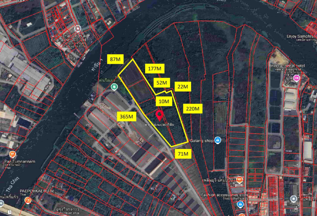ขาย ที่ดิน เพชรเกษม พุทธมณฑลสาย 7 ติดริมแม่น้ำ เหมาะสร้างหมู่บ้าน 39 ไร่
