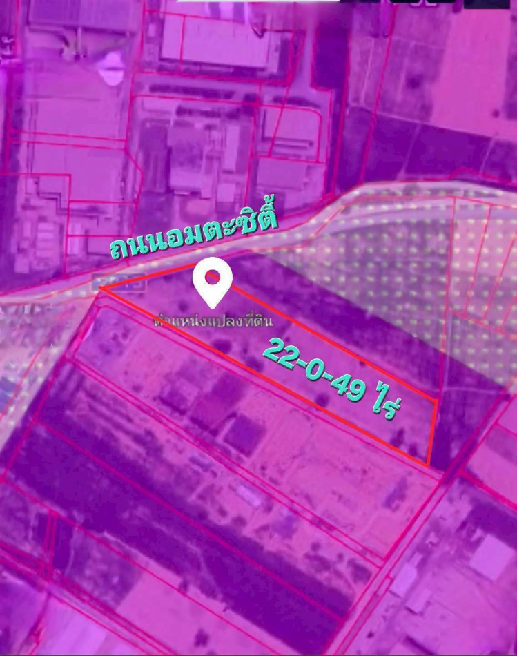 Land for sale, dark purple layout Next to Amata City Rayong Industrial Estate. Suitable for building a factory, warehouse, 22 rai 44 sq m. Land for sale, dark purple layout Next to Amata City Rayong Industrial Estate. Suitable for building a factory, warehouse, 22 rai 44 sq m.