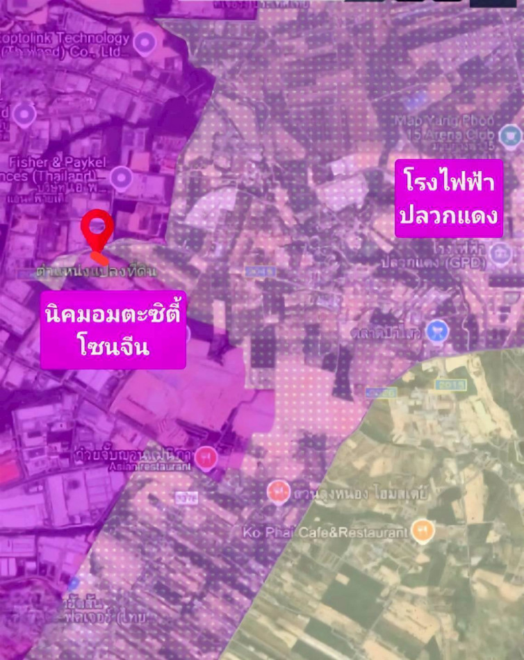 Land for sale, dark purple layout Next to Amata City Rayong Industrial Estate. Suitable for building a factory, warehouse, 22 rai 44 sq m. – รูปที่ 4