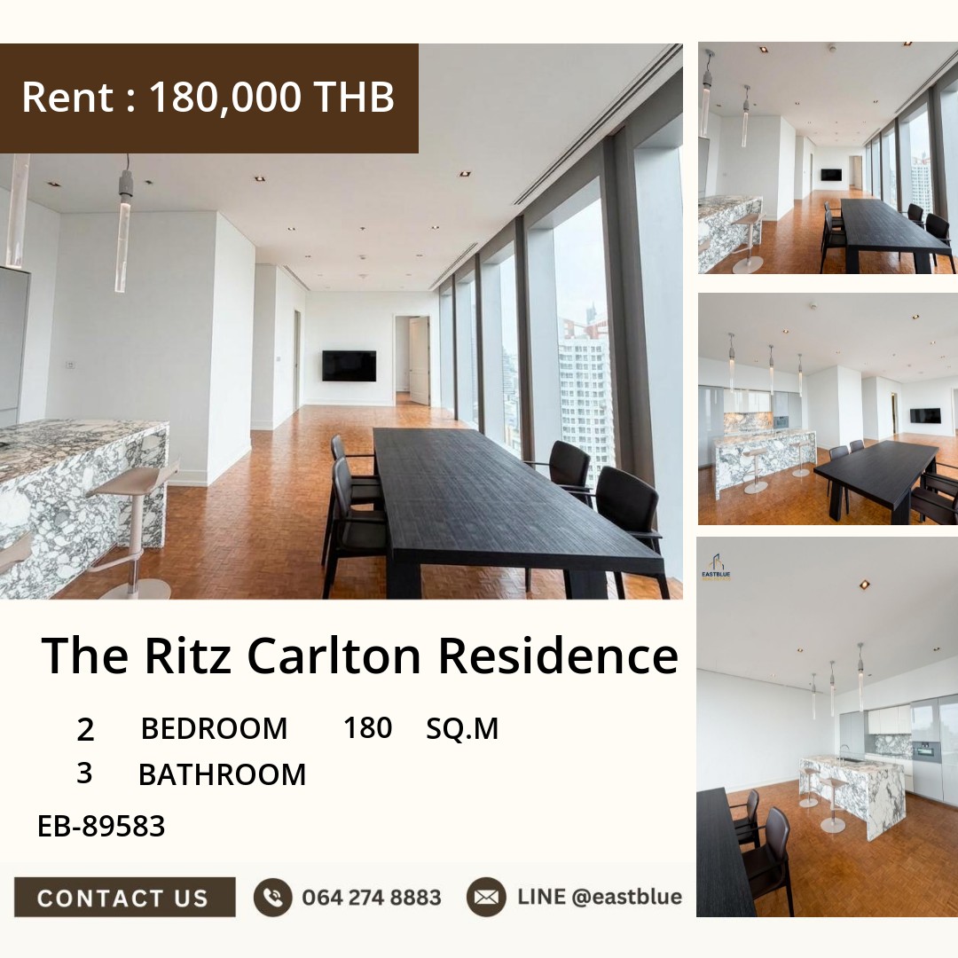 For Rent: The Ritz Carlton Residence 2 Bed 180 sqm near BTS Chong Nonsi 180,000 THB/month