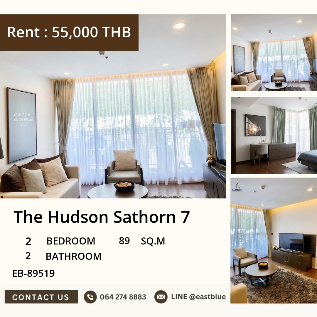 For Rent: The Hudson Sathorn 7 2 Bed 89 sqm near BTS Chong Nonsi 55,000 THB/month For Rent: The Hudson Sathorn 7 2 Bed 89 sqm near BTS Chong Nonsi 55,000 THB/month