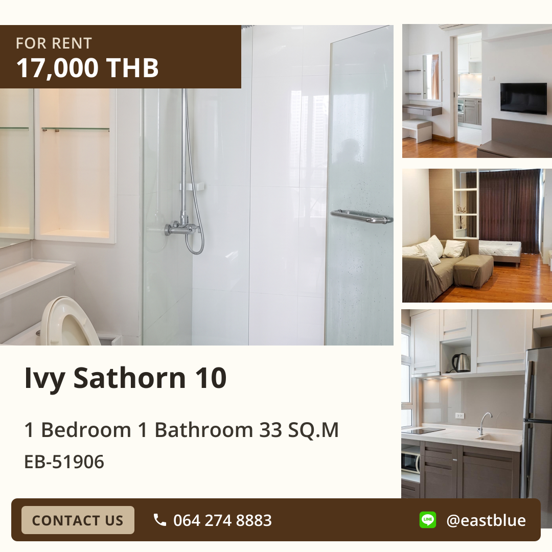 For Rent: Ivy Sathorn 10 1 Bed 33 sqm near BTS Chong Nonsi 17,000 THB/month