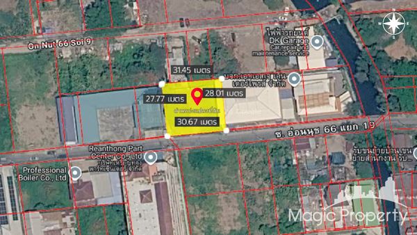 ขายที่ดิน 202 ตร.วา ใน ซอยอ่อนนุช 66 ถนนสุขุมวิท 77 แขวงสวนหลวง เขตสวนหลวง กรุงเทพมหานคร