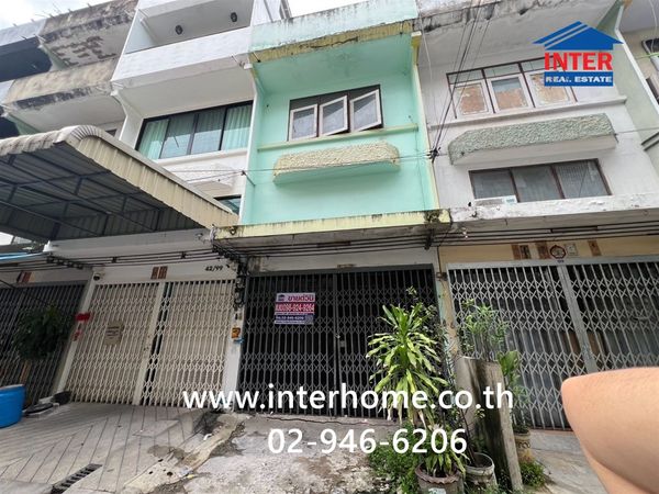 Commercial building, 3 floors, 14 sq m. Commercial building near Duangwipa School, Soi Ekachai 43, Intersection 2, Ekachai Road, Rama 2 Road, Bang Bon District, Bangkok.