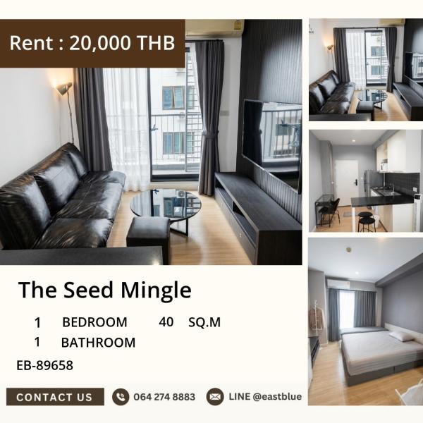 17/09/2026, 🌴URBAN OASIS | 1BR @ THE SEED MINGLE ✨EB-89658 | 40 sq.m | 20,000 THB/moJust steps from BTS Lumpini! 🚇 All amenities at your fingertips! 0642748883