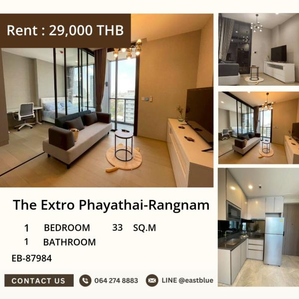 23/09/2026, For Rent: The Extro Phayathai-Rangnam 1BR on 12th Floor near BTS Victory Monument 🚝✨ 0642748883