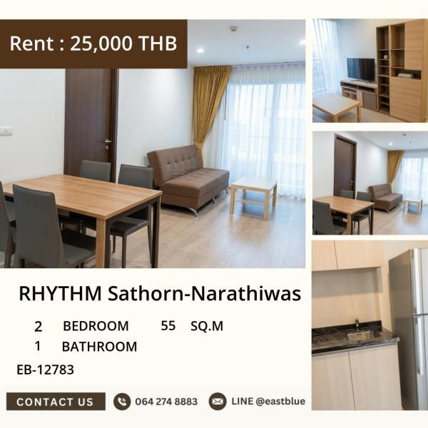 05/10/2026, 🌇 Contemporary Living at RHYTHM Sathorn-Narathiwas! 2-Bed, 1-Bath Condo, 55 sqm. EB-12783 0642748883