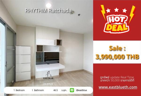05/10/2026, รวมค่าโอน🏢 Luxurious Condo in RHYTHM Ratchada! 💫
1-Bed, 1-Bath, 46.5 sq.m, Only 3,990,000 THB! ✨
Near BTS/MRT Ratchadaphisek, Prime Facilities! 🚇 0642748883