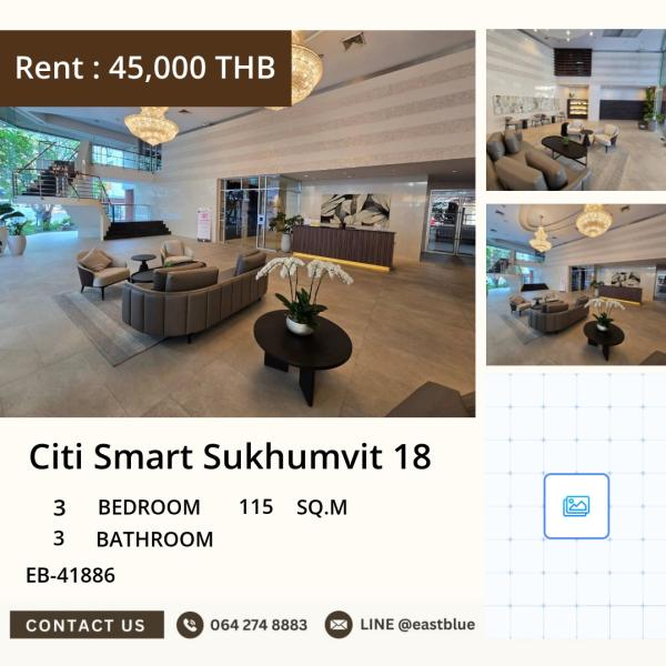 05/10/2026, ✨Citi Smart Condo - 3 Bed, 115 sqm! 🛏️💎
Rental Price: 45,000 THB/month ⚡️(EB-41886)

Asoke-Sukhumvit BTS | Nearby Landmarks & Facilities 🏢 0642748883