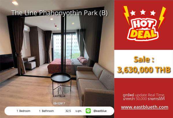 05/10/2026, รวมค่าโอน🔥 Cozy Oasis in the Heart of the City! 🔥
The Line Phahonyothin Park (B) - 1 Bed, 1 Bath, 32.5 sq.m. 🏢 0642748883