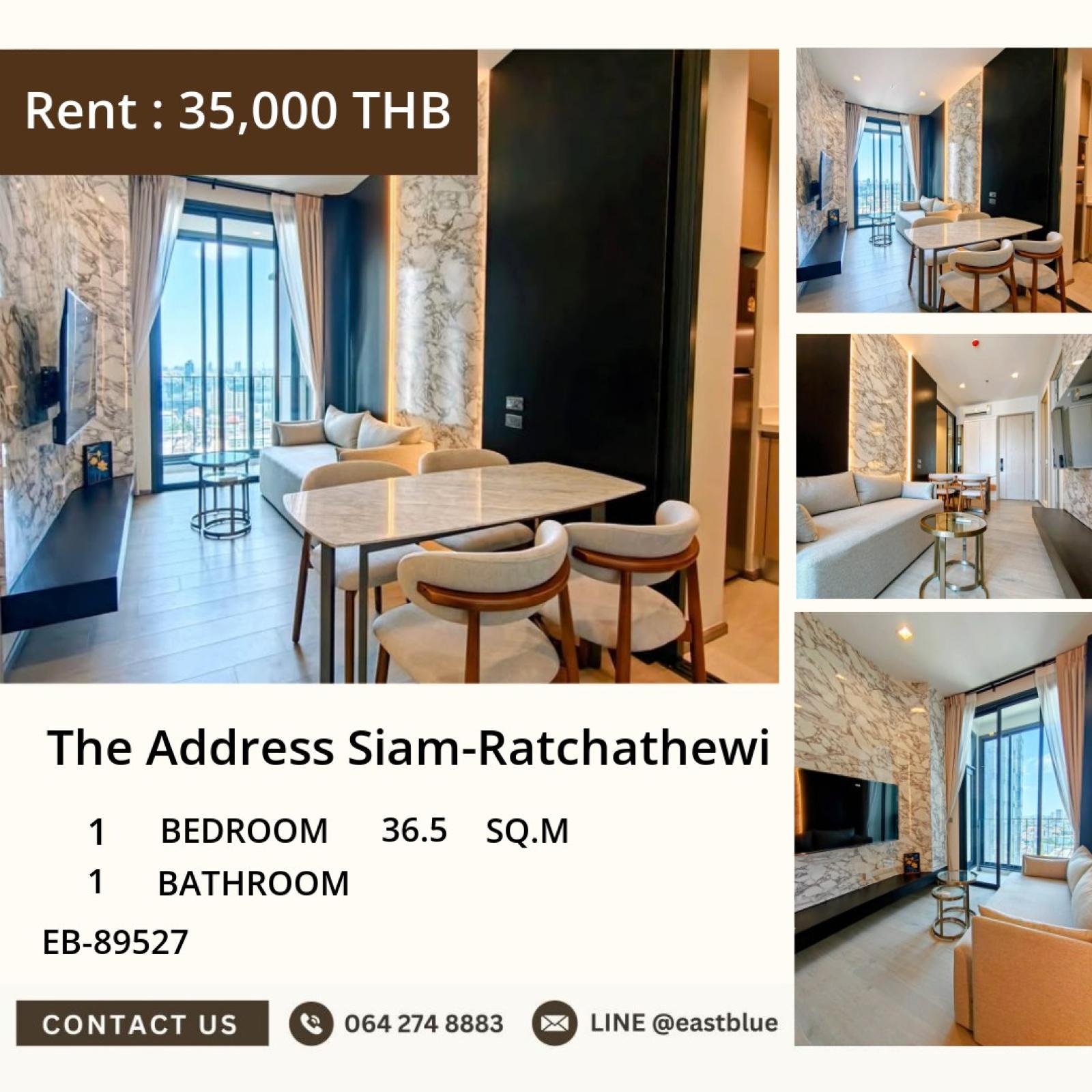 02/10/2026, For Rent: The Address Siam-Ratchathewi 1BR 36.5 sqm, by BTS Ratchathewi ✨ 0642748883 02/10/2026, For Rent: The Address Siam-Ratchathewi 1BR 36.5 sqm, by BTS Ratchathewi ✨ 0642748883