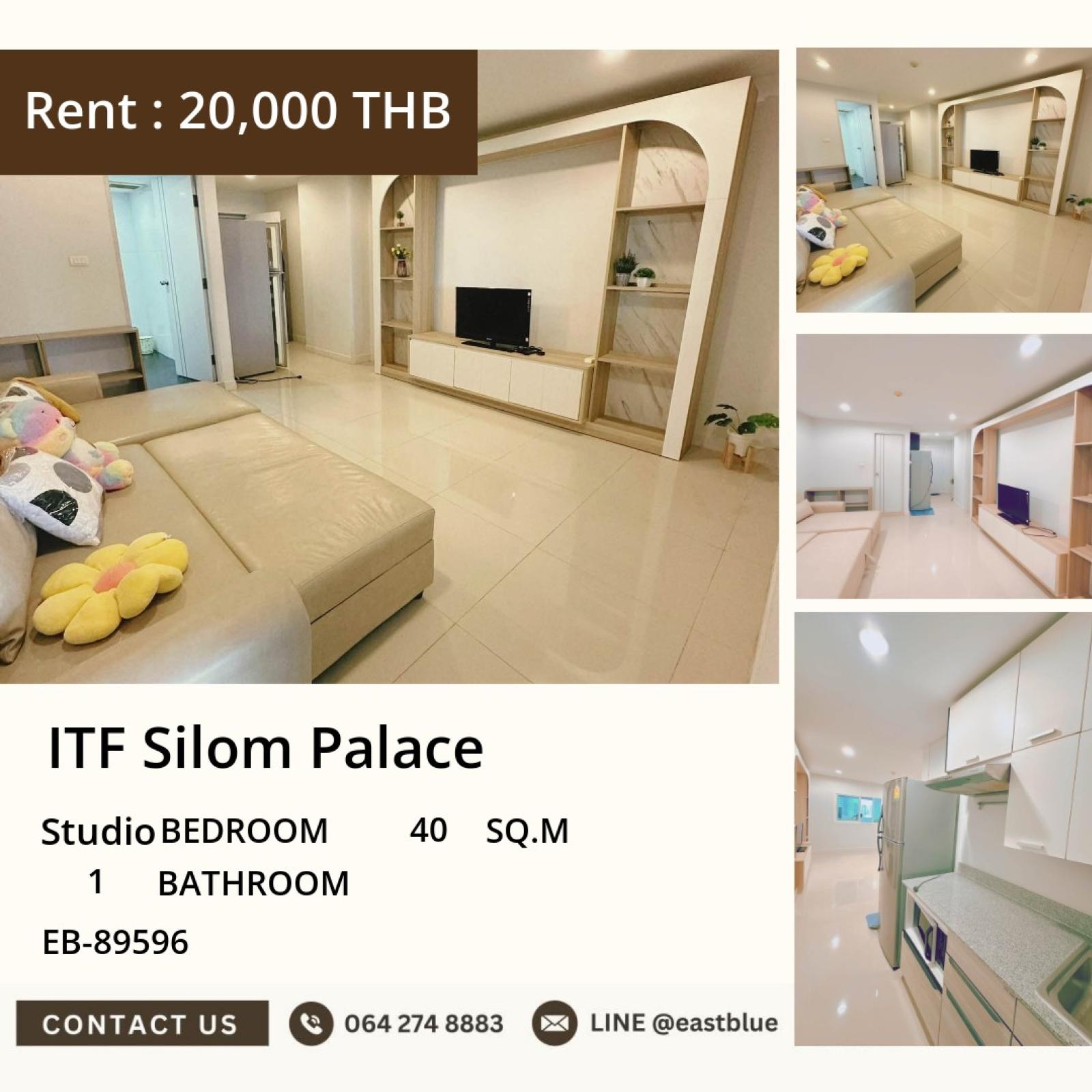 05/10/2026, 🌃 Dream City Sanctuary: Studio Condo for Rent @ ITF Silom Palace! 💸 0642748883
