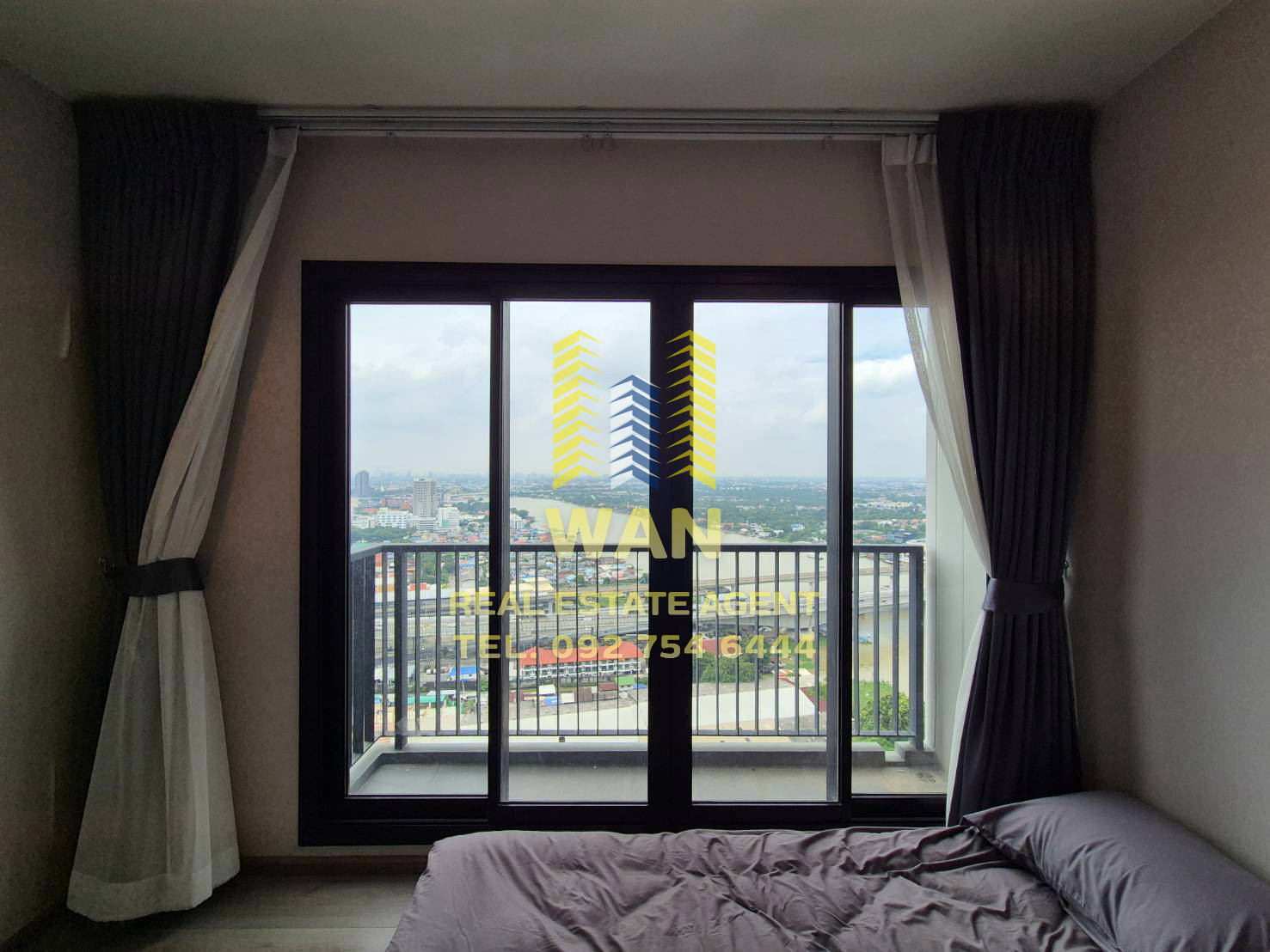 Condo for rent, The Politan Rive, 32nd floor, size 31 sq m, river view, economical price.