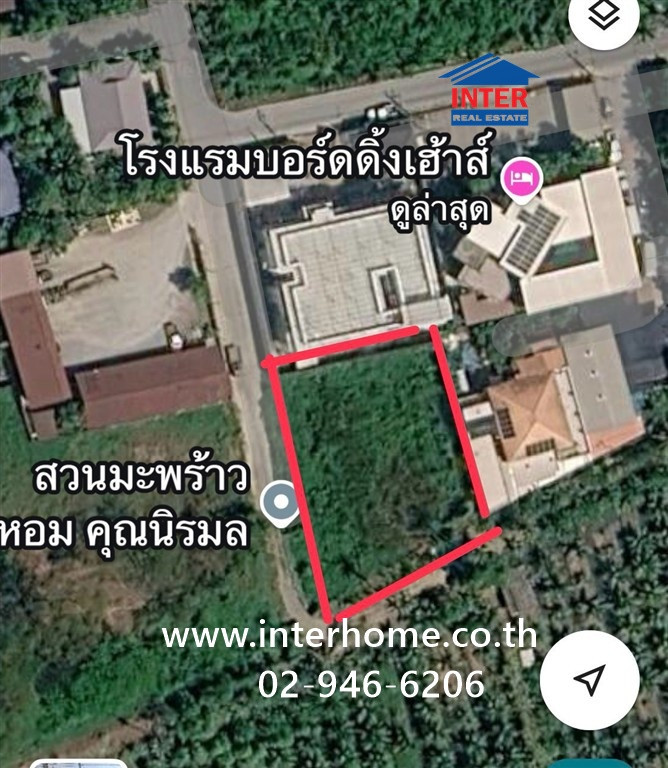 Empty land 300 sq m. Land near Boardinghouse Hotel, Soi Sam Phran 12, Phetkasem Road, Sam Phran Road, Sam Phran, Nakhon Pathom.