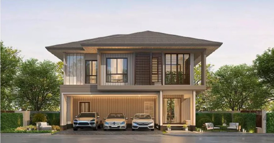 Luxury house for sale, Burasiri Krungthep Kreetha project, near Brighton International School, area 68 sq m. Luxury house for sale, Burasiri Krungthep Kreetha project, near Brighton International School, area 68 sq m.