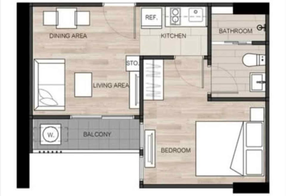 The Base Garden Rama 9 1 ห้องนอน 1 ห้องน้ำ ขนาด : 33.02 ตรม. ชั้น : 36 The Base Garden Rama 9 1 ห้องนอน 1 ห้องน้ำ ขนาด : 33.02 ตรม. ชั้น : 36