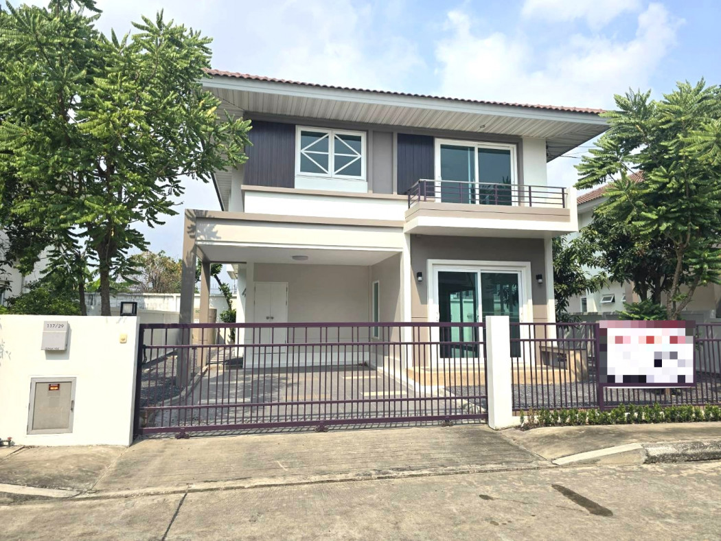 Selling a 2-story detached house, Supalai Ville Bangna-Wongwaen, unfurnished, located next to Soi Kingkaew 25/1, 64 sq.wa.