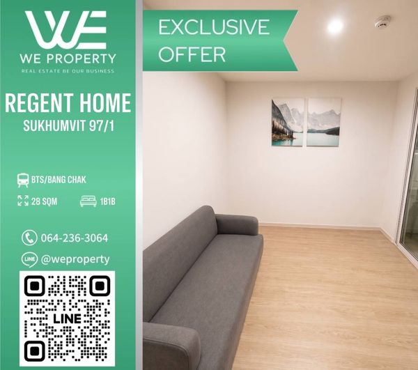 ห้องสวยพร้อมอยู่ เฟอร์ครบ ทำเลดี!!⭐Regent Home Sukhumvit 97/1 (รีเจ้นท์ โฮม สุขุมวิท 97/1)