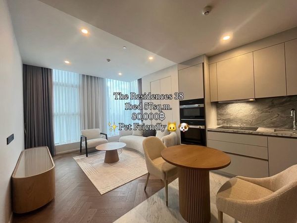 ✨For Rent 🐶🐱 Pet Friendly — The Residences 38 | Luxury Living in Thonglor✨Rent: 80,000 THB / month 🏡 1 Bedroom | 57 sq.m. | Fully Furnished 📞 Contact Aomam (Agent) Tel./Line ID: 0955871692 WhatsApp: +66 95 587 1692