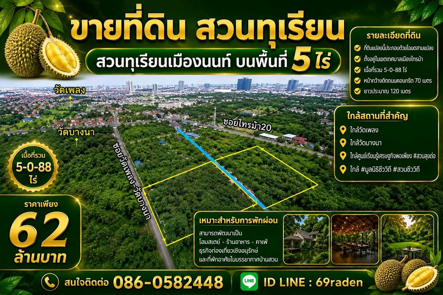 สวนทุเรียนนนทบุรี ตำบลไทรม้า สวนทุเรียนนนทบุรี ตำบลไทรม้า