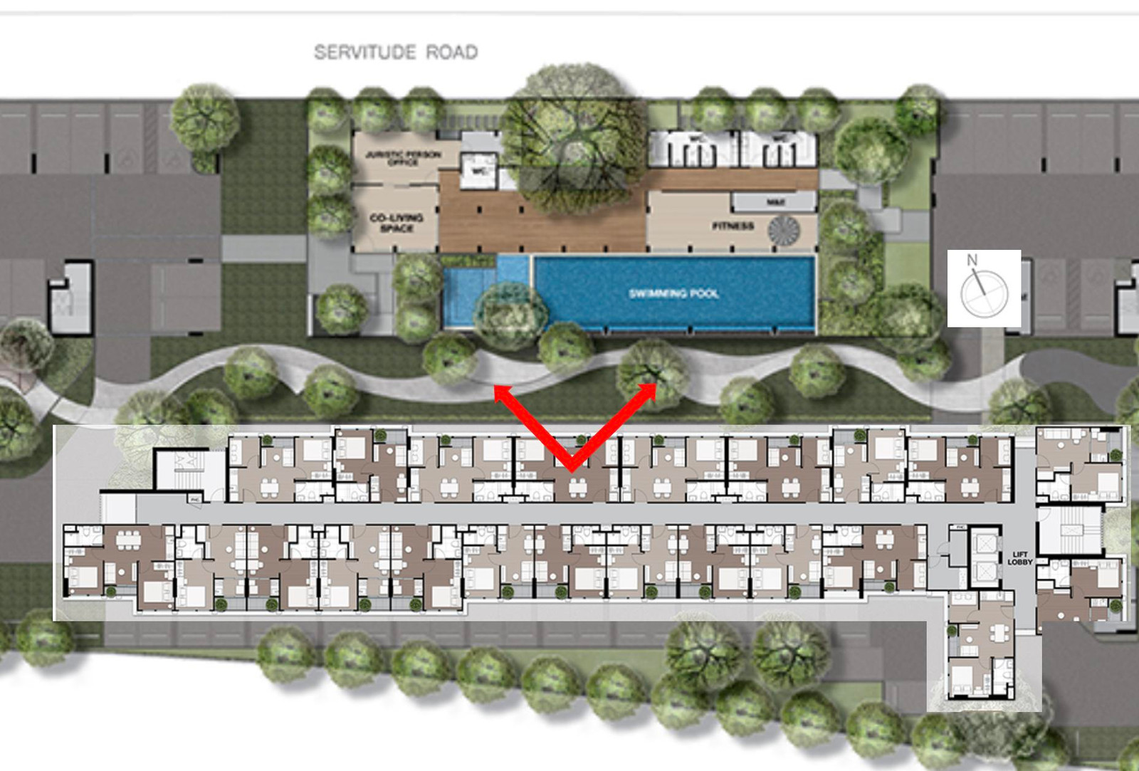 Urgent sale, cheaper than the New Rain project, 2 bedrooms, Building B, view of the swimming pool, clubhouse and Chamchuri tree. – รูปที่ 2