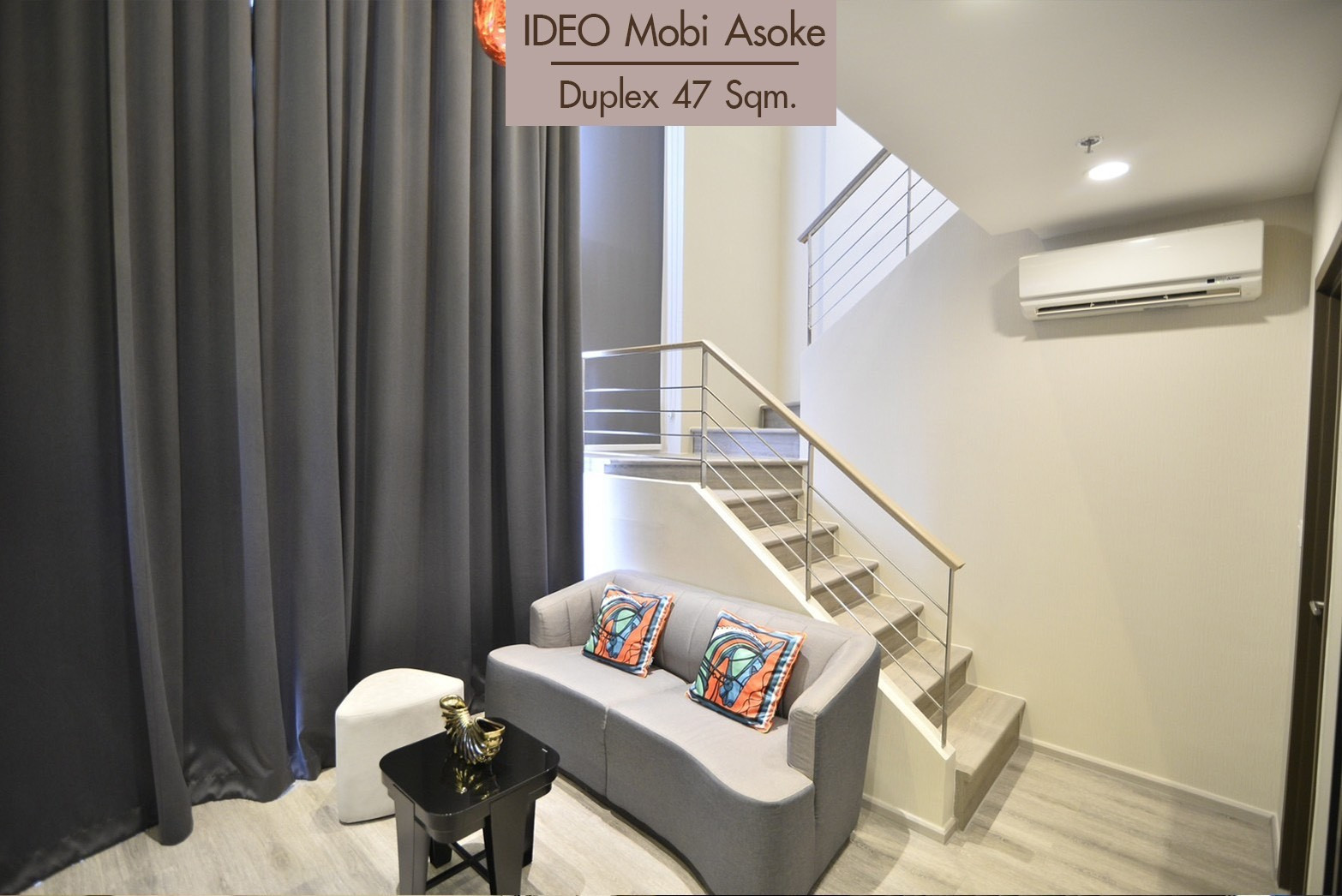 Duplex condo available for rent at Ideo Mobi Asoke. Duplex condo available for rent at Ideo Mobi Asoke.