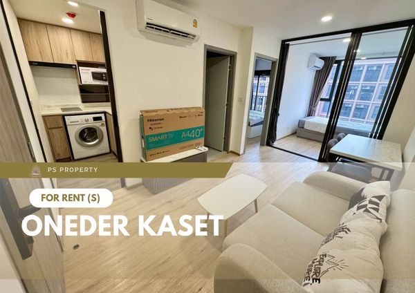 ให้เช่า 📍 ONEDER Kaset 📍 เฟอร์นิเจอร์ และ เครื่องใช้ไฟฟ้าครบ ใกล้ ม.เกษตรฯ เพียง 200 เมตร