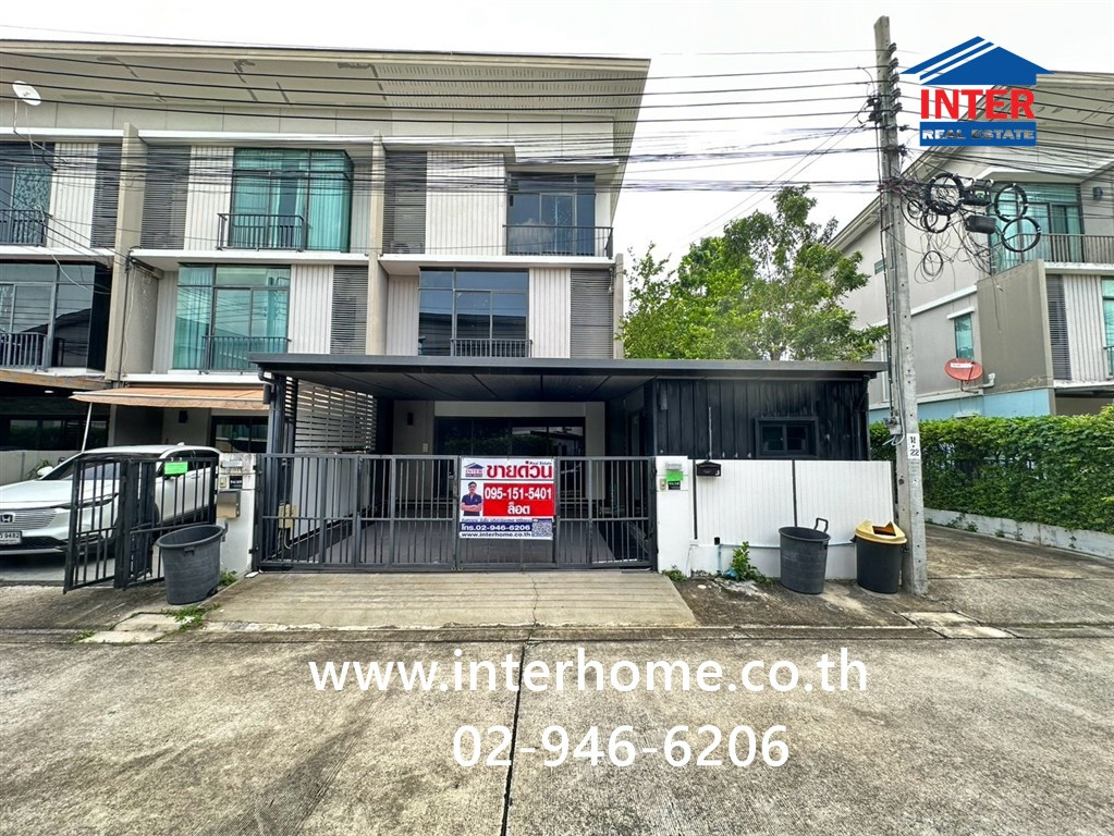 Townhome, 3 floors, 34.4 sq m, Pruksa Ville Village 65/2 Srisamarn, next to Robinson Srisamarn, Soi Srisamarn 3, Srisamarn Road, Tiwanon Road, Pak Kret, Nonthaburi.