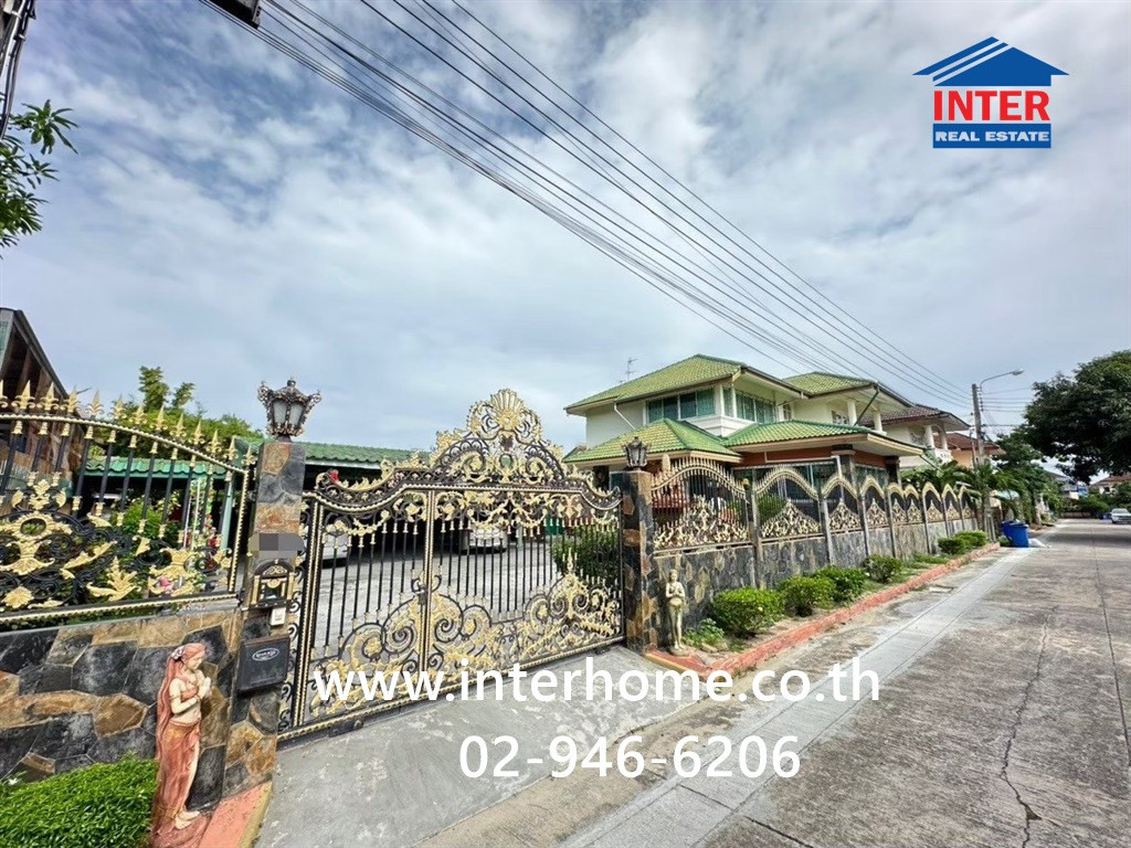 บ้านเดี่ยว 2 ชั้น+โกดัง 175.6 ตร.ว. หมู่บ้านออคิดวิลล่า ใกล้สนามบินสุวรรณภูมิ ถนนบางนา-ตราด ถนนทางพิเศษบูรพาวิถี บางเสาธง สมุทรปราการ 