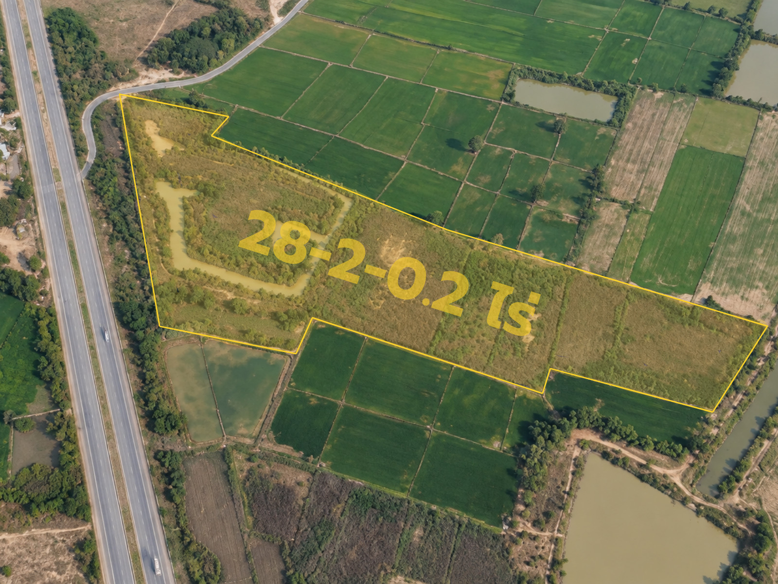Land of 28 and a half rai, width 200 meters, location next to the main road. Near Wang Thong Intersection, Phitsanulok Province Land of 28 and a half rai, width 200 meters, location next to the main road. Near Wang Thong Intersection, Phitsanulok Province