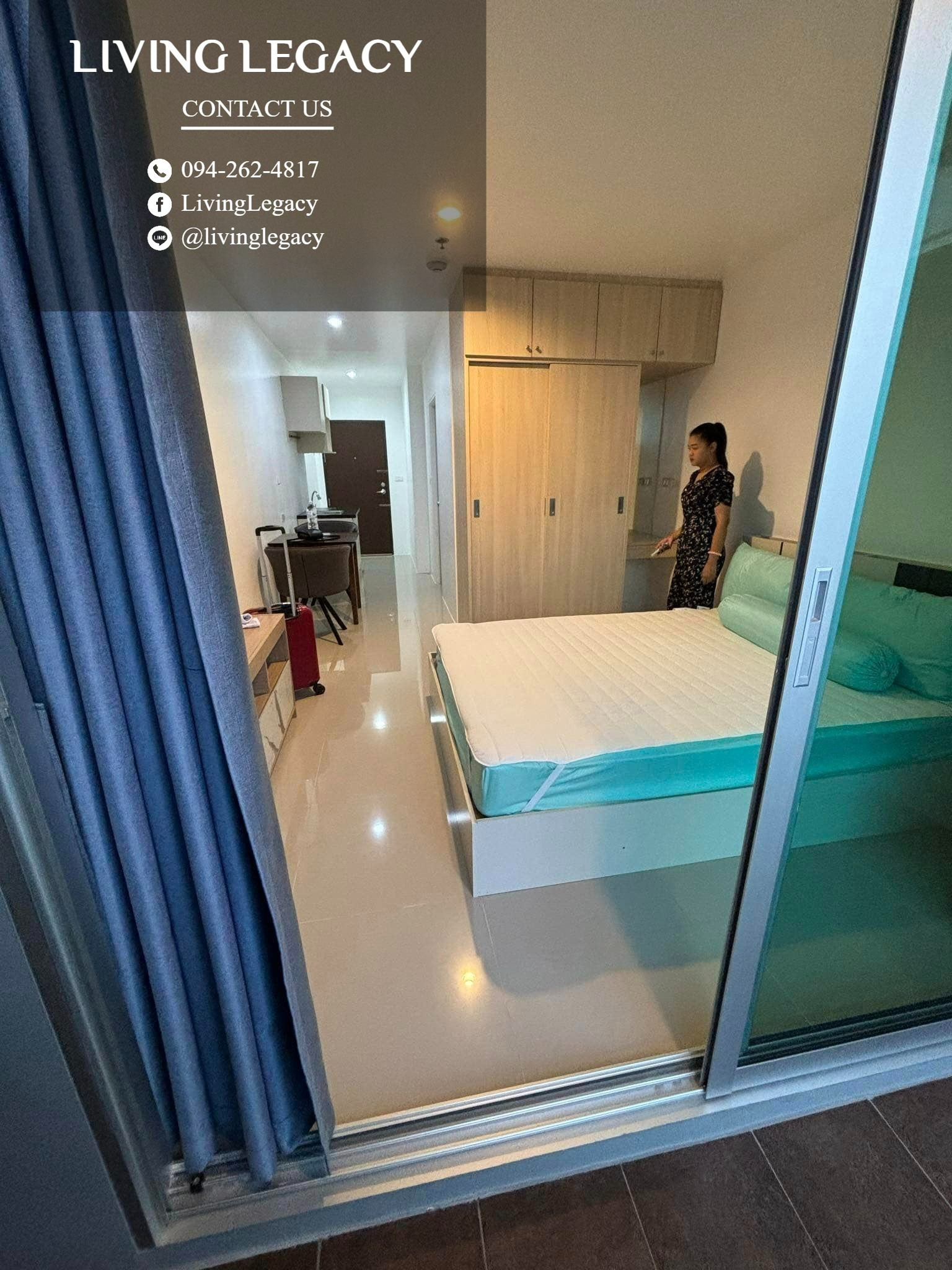 SKVJ8W เช่าด่วน คอนโด Asakan Place Srinakarindra 26 ตร.ม. | ชั้น 18 | 1 ห้องนอน | 1 ห้องน้ำ 7,500 บาท/เดือน line id : @livinglegacy – รูปที่ 4