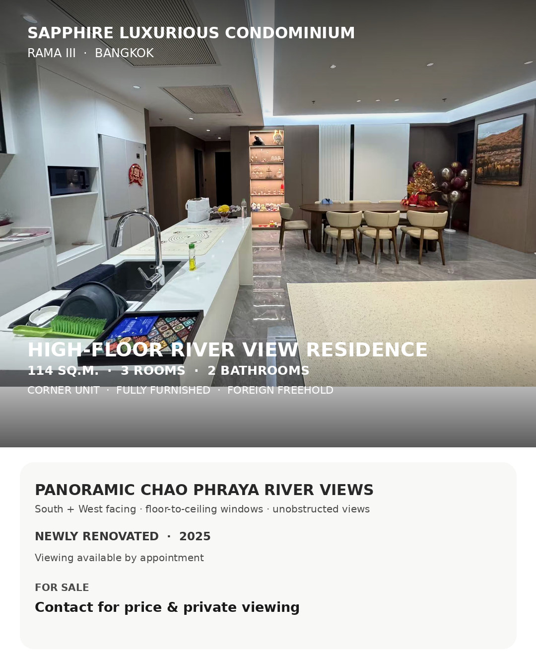 ขายคอนโด Sapphire Luxurious Condominium | ห้องหรู วิวแม่น้ำเจ้าพระยา 180° ขายคอนโด Sapphire Luxurious Condominium | ห้องหรู วิวแม่น้ำเจ้าพระยา 180°