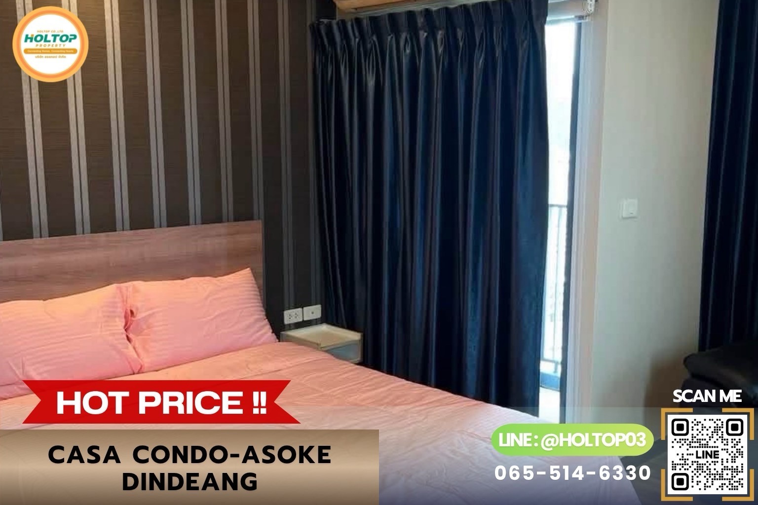 #L1391 ให้เช่าคอนโด Casa Condo-Asoke Dindeang